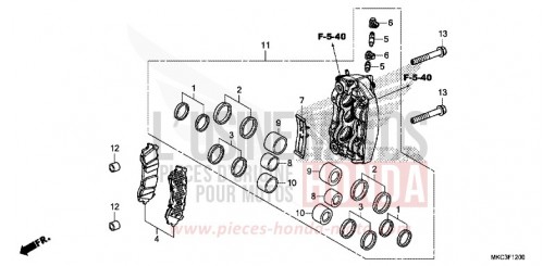 RIGHT FRONT BRAKE CALIPER GL1800DAJ de 2018